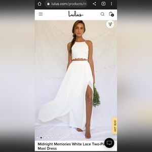 Lulus Two Piece White Maxi Dress